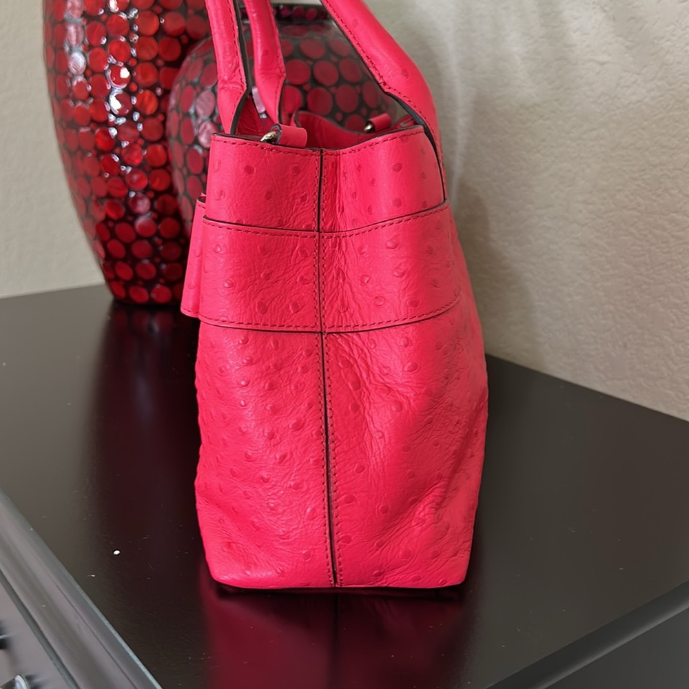 Kate Spade New York Provence Charm City Ostrich-Embossed Satchel – Hot Pink - Picture 11 of 17